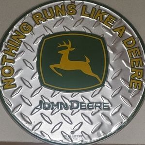 John Deere  diamond plate tin sign